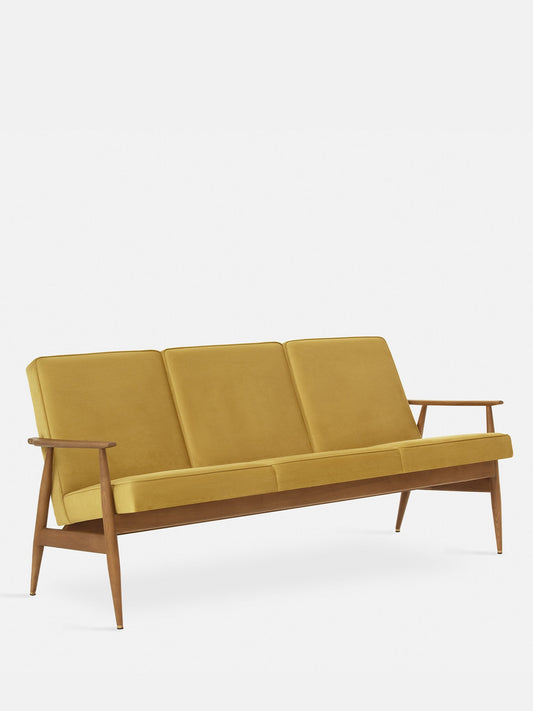 Fox 3-Seater in Shine Velvet Mustard
