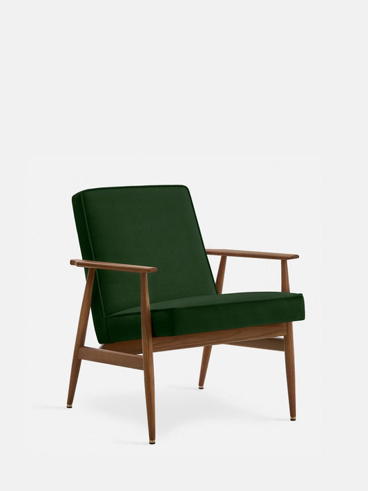 Fox Lounge Chair in Velvet Bottle Green