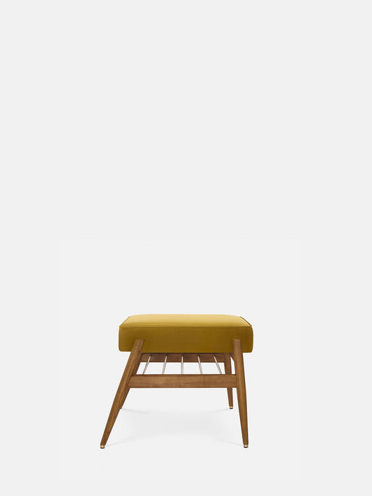 Fox Footrest in Shine Velvet Mustard