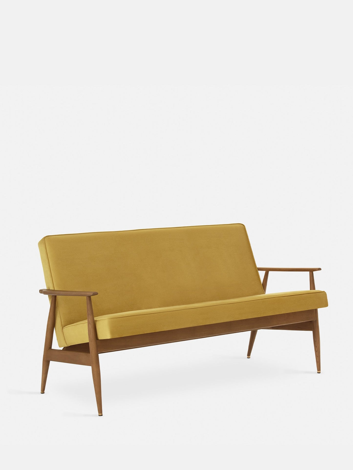 Fox Long Sofa in Shine Velvet Mustard