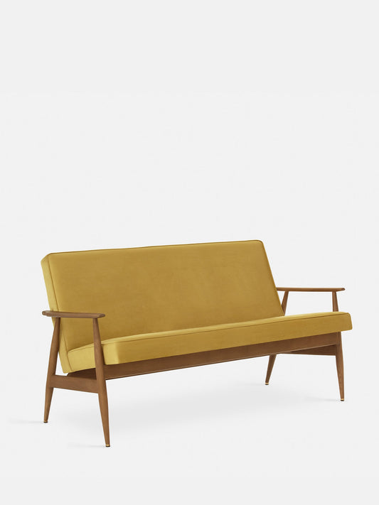 Fox Long Sofa in Shine Velvet Mustard