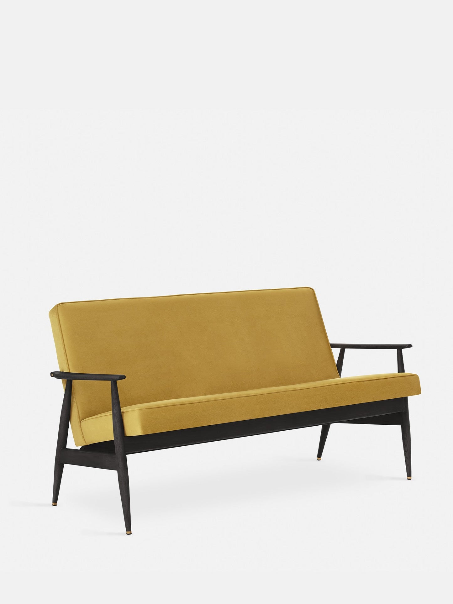 Fox Long Sofa in Shine Velvet Mustard