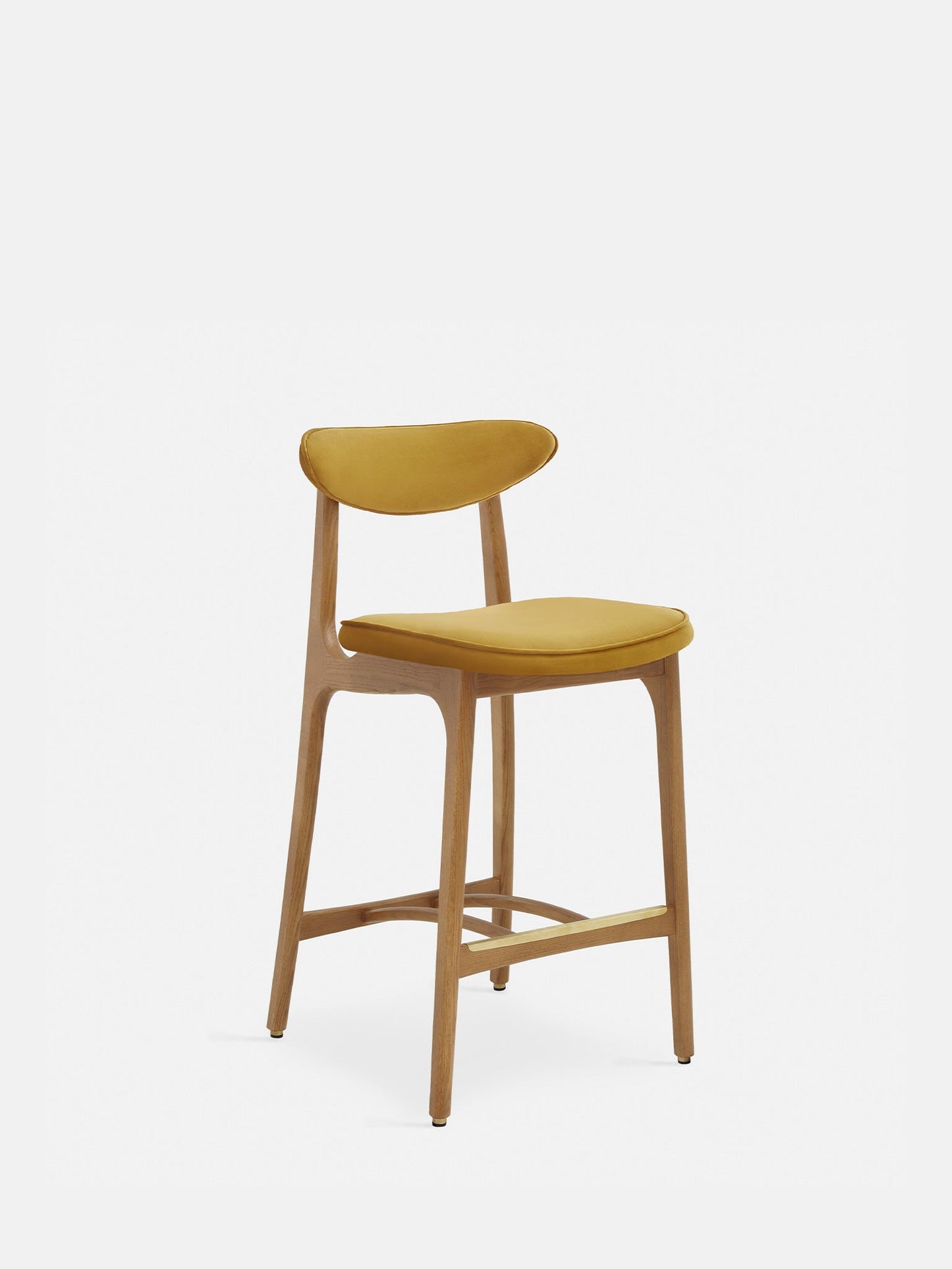 200-190 Bar Stool S/65 in Shine Velvet Mustard