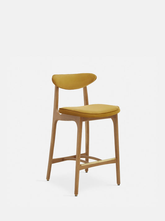 200-190 Bar Stool S/65 in Shine Velvet Mustard