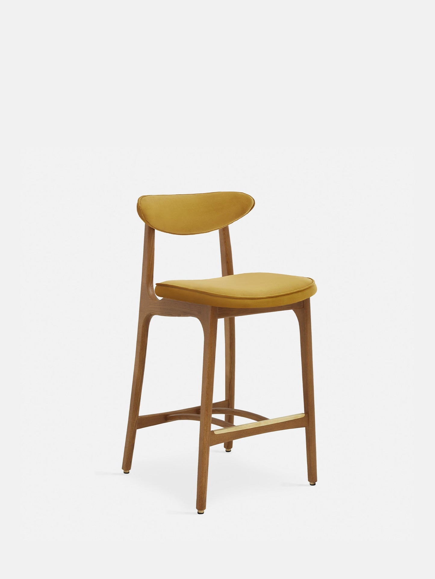 200-190 Bar Stool S/65 in Shine Velvet Mustard