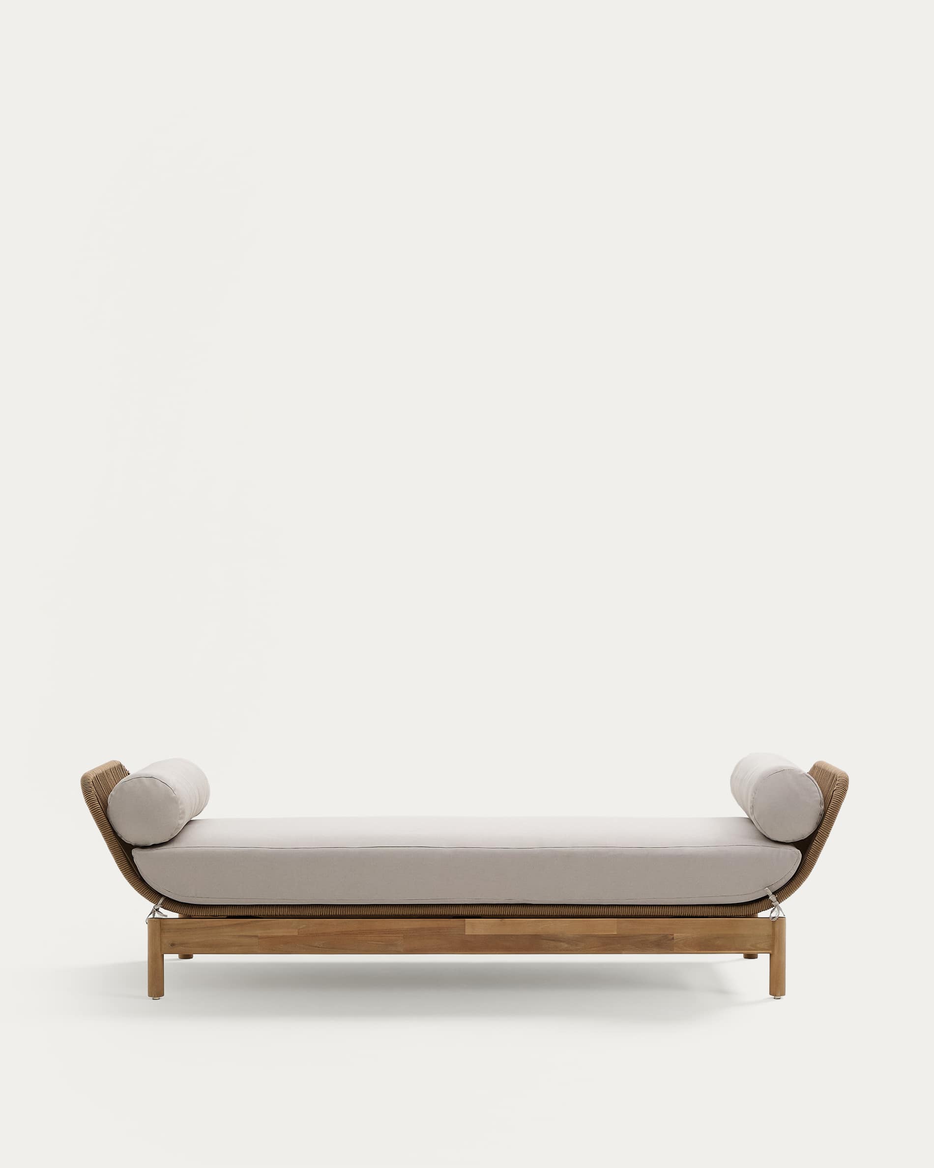 Bain de soleil Catalina beige en corde et bois d'acacia FSC 100%.