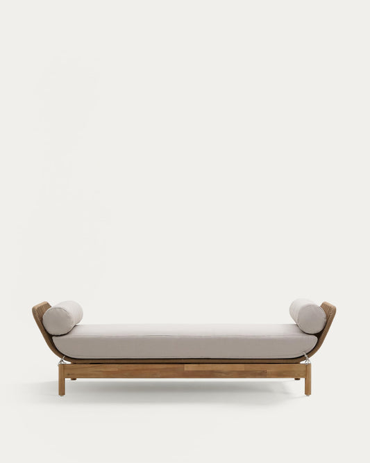 Bain de soleil Catalina beige en corde et bois d'acacia FSC 100%.