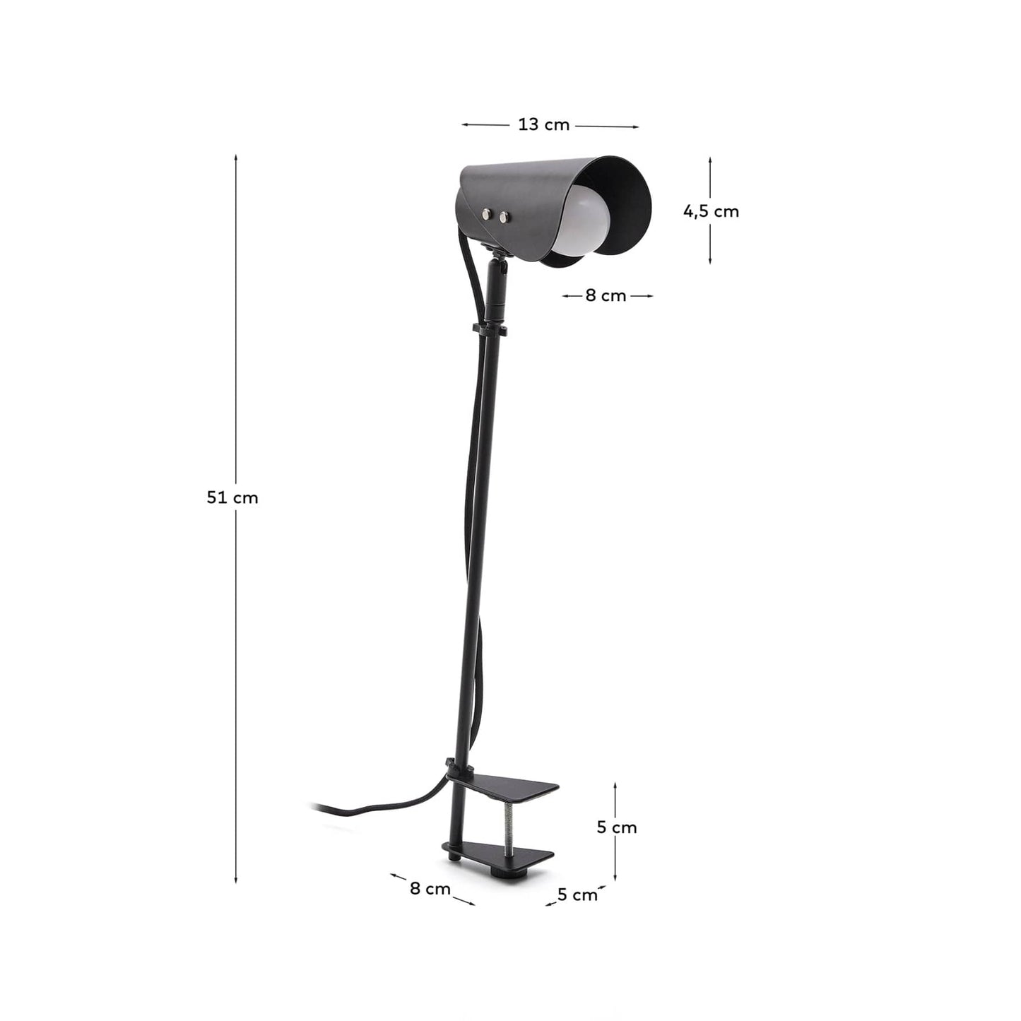 Lampe de bureau avec pince Jula en métal
