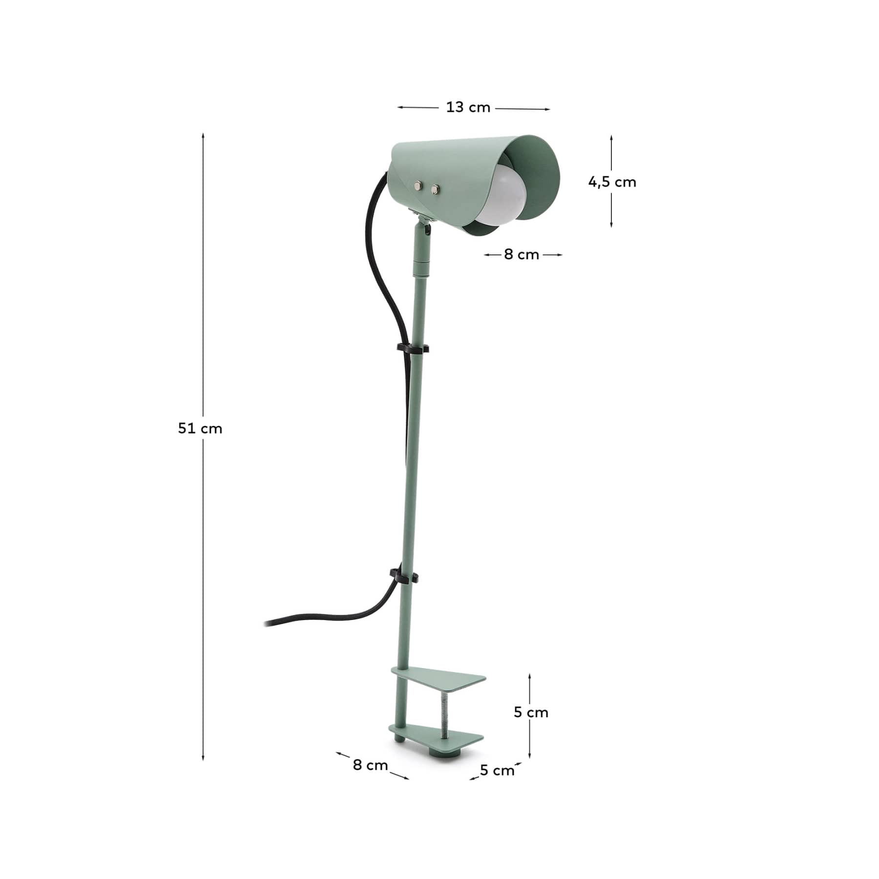 Lampe de bureau avec pince Jula en métal