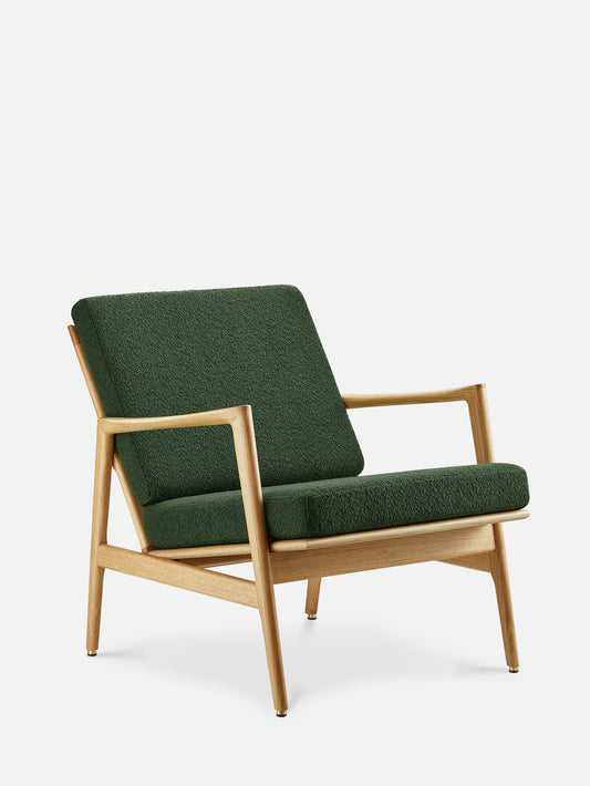 Stefan Lounge Chair in Boucle Bottle Green