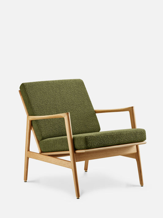 Stefan Lounge Chair in Boucle Olive