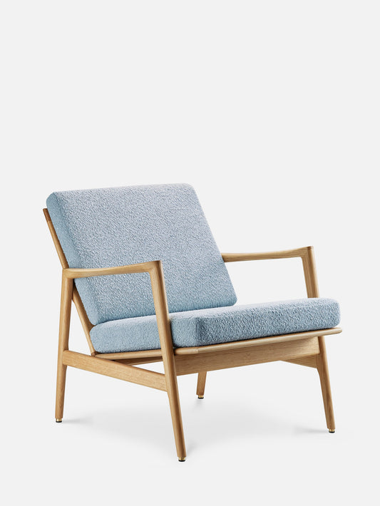 Stefan Lounge Chair in Boucle Blue