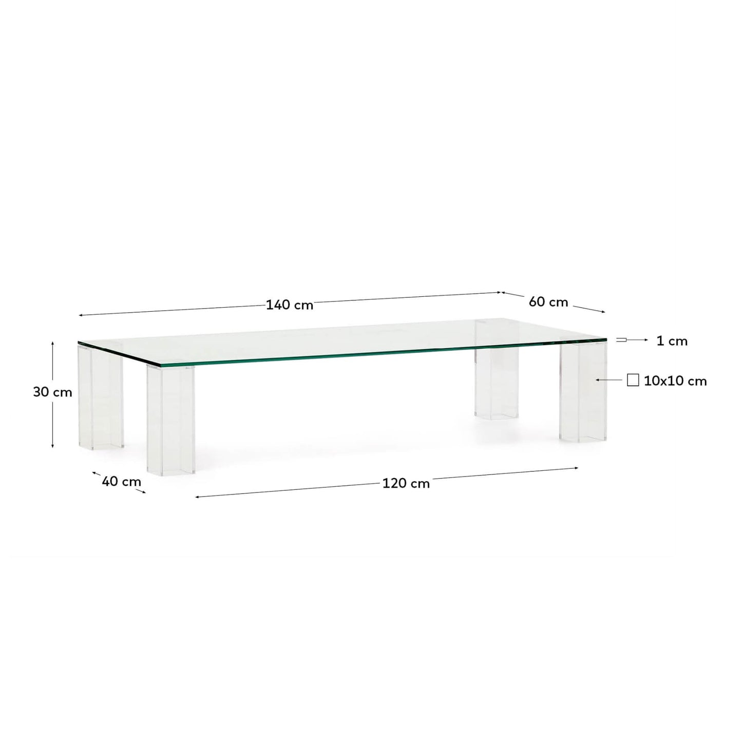 Table basse Adularia en verre trempé