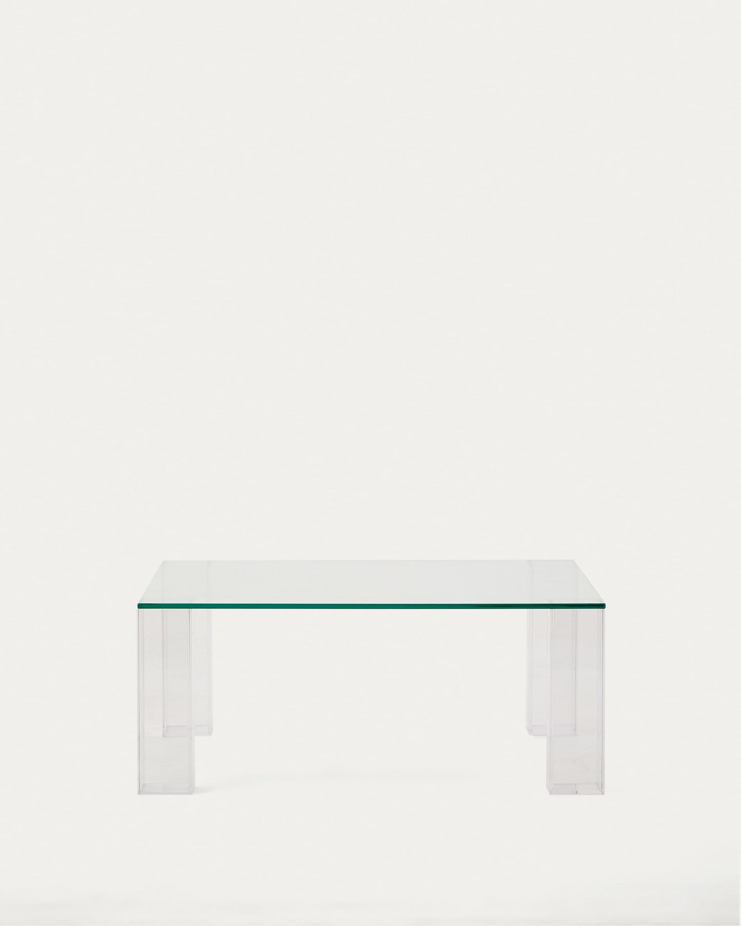 Table auxiliaire Adularia en verre trempé bleu 85 x 85 cm