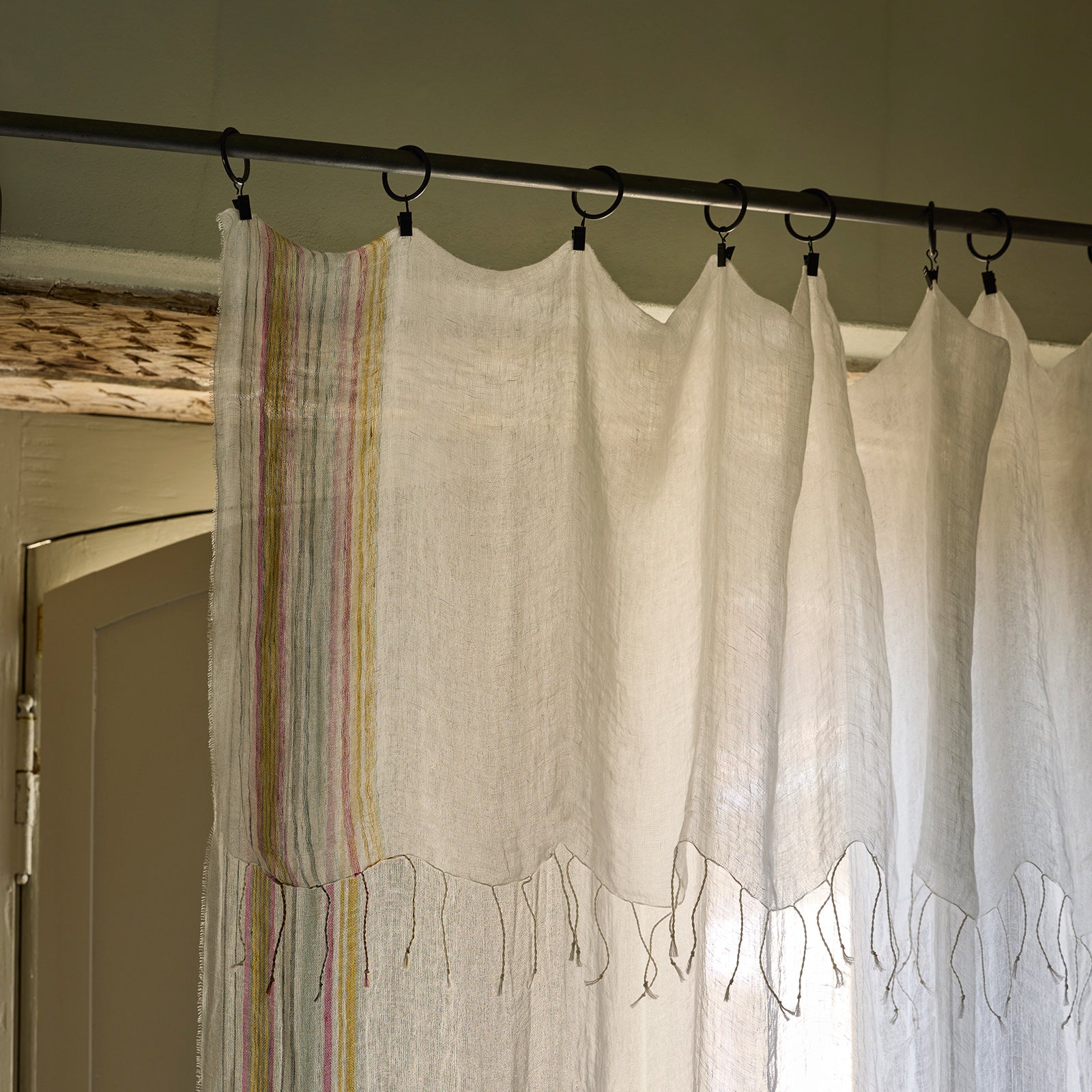 Voilage panneau JIYA blanc et multicolore