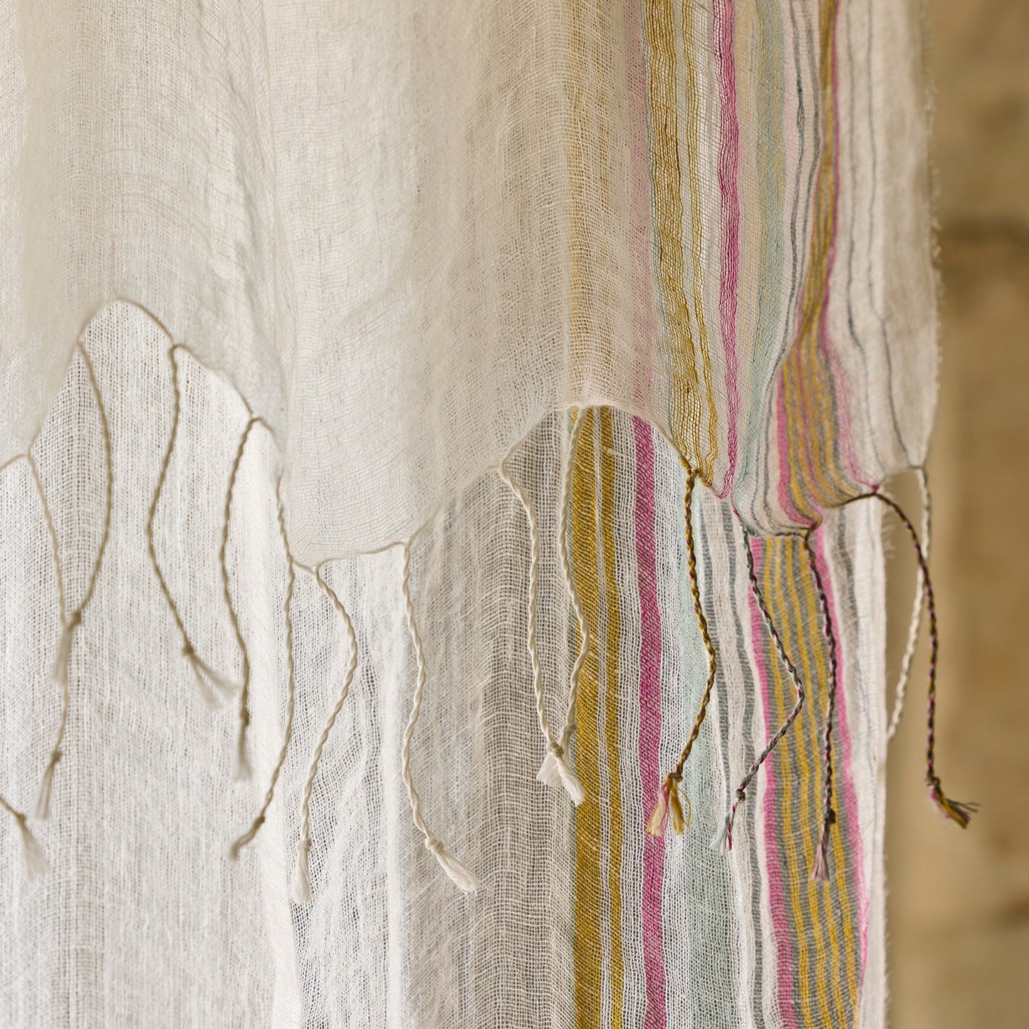 Voilage panneau JIYA blanc et multicolore