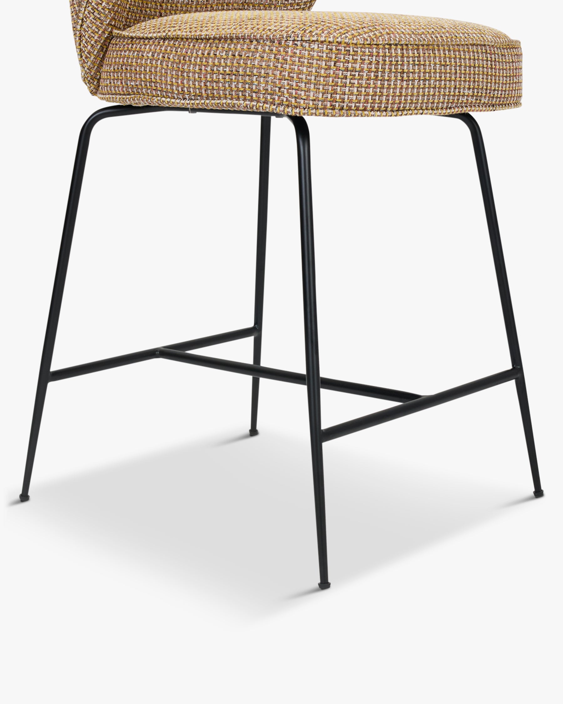 Tabouret de bar - Velours vert cèdre & métal noir - NV GALLERY - WAYNE