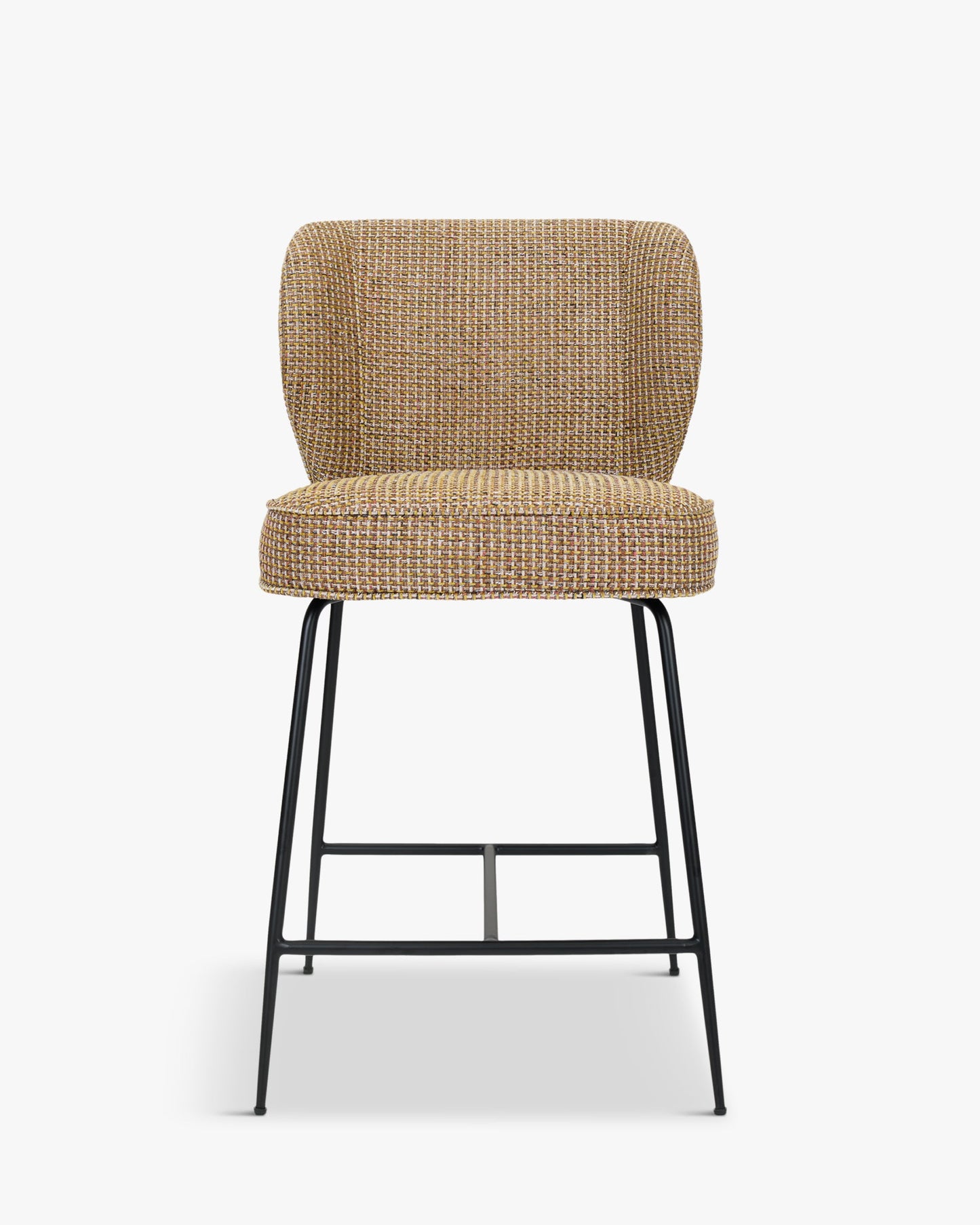 Tabouret de bar - Velours vert cèdre & métal noir - NV GALLERY - WAYNE