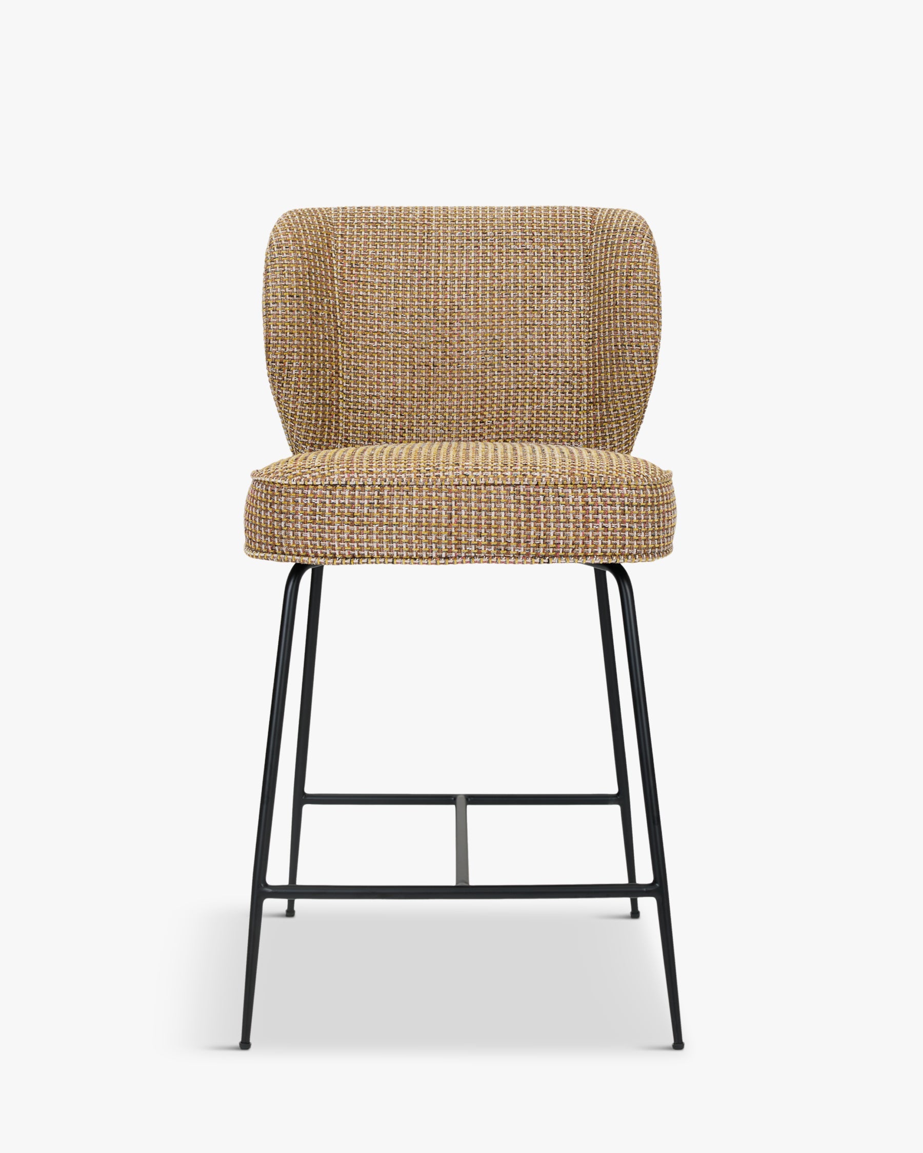 Tabouret de bar - Velours vert cèdre & métal noir - NV GALLERY - WAYNE