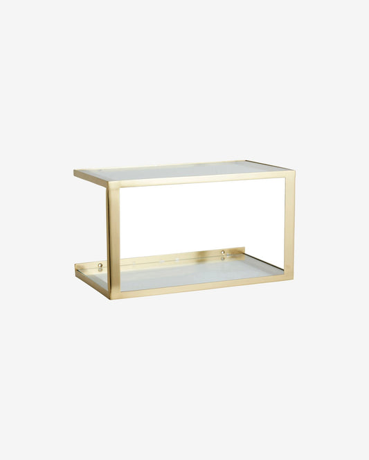 Nordal A/S NERA shelf w/glass, golden finish