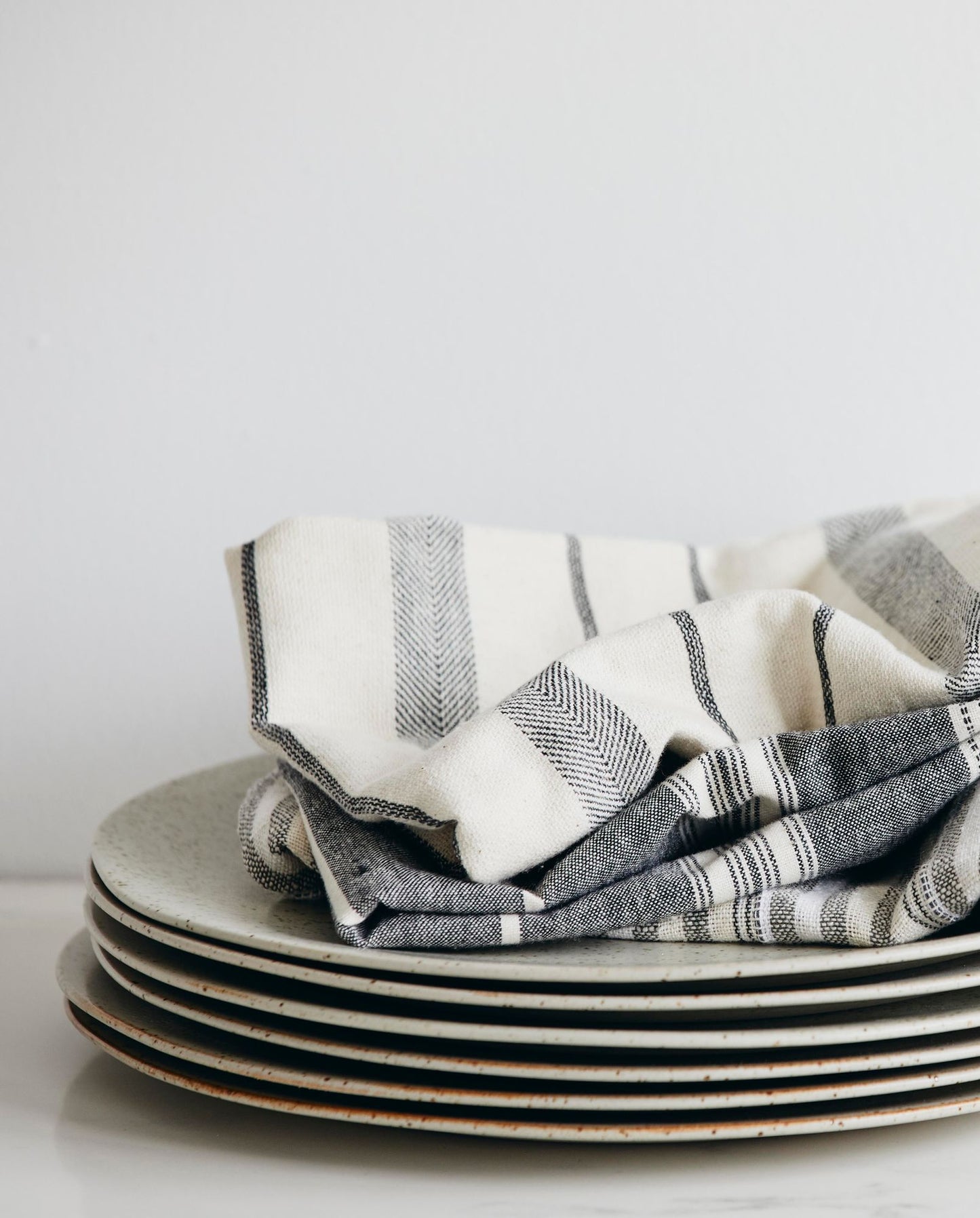 Nordal A/S LYNX tea towel, off white/black stripes