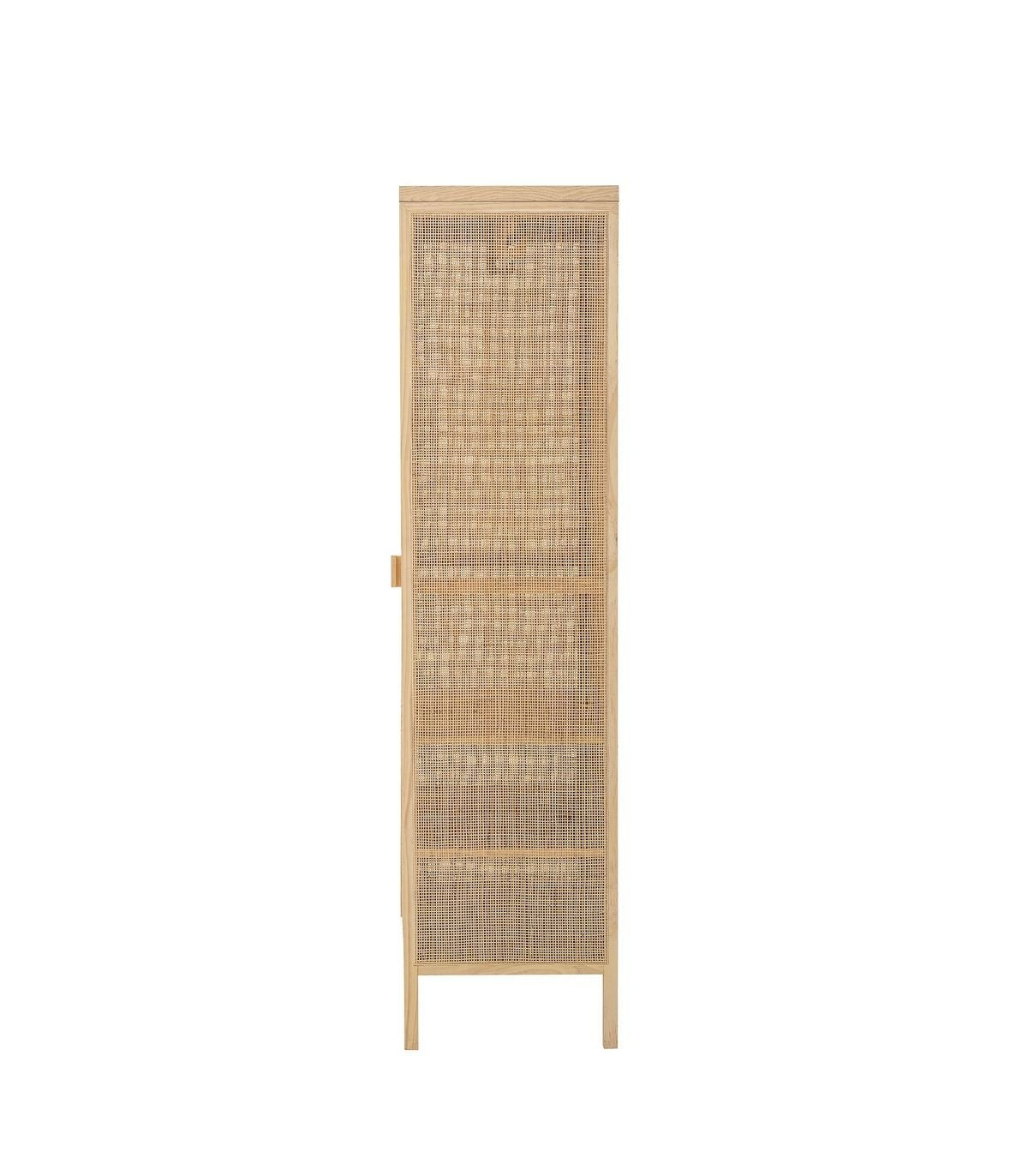 Armoire en pin et rotin naturel, Mariana