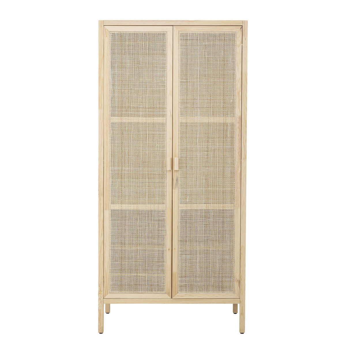 Armoire en pin et rotin naturel, Mariana