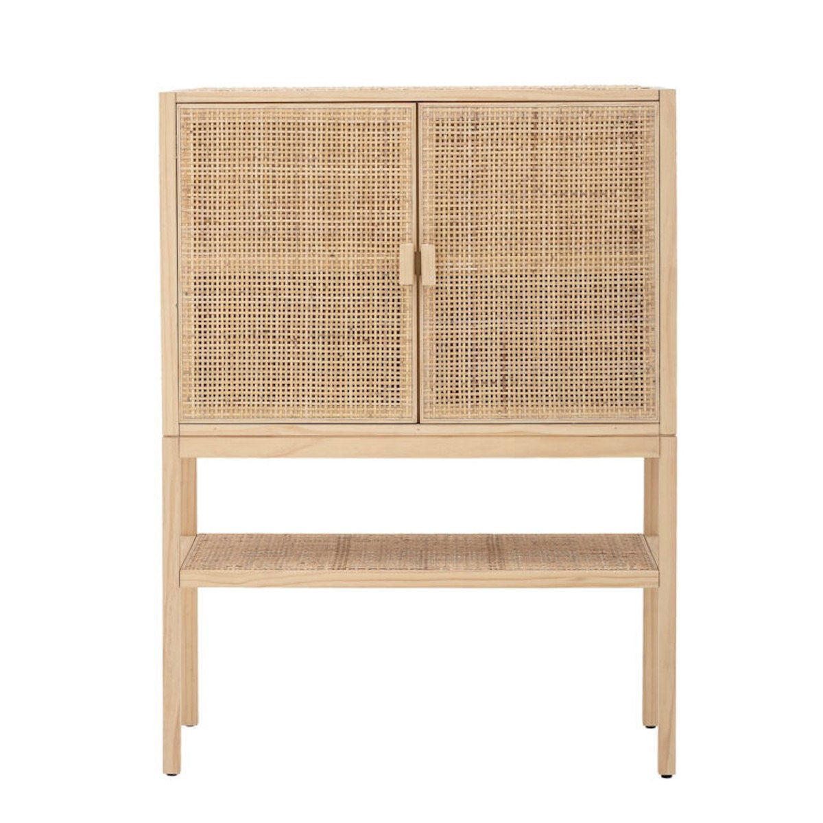 Armoire en pin et rotin naturel, Sanna
