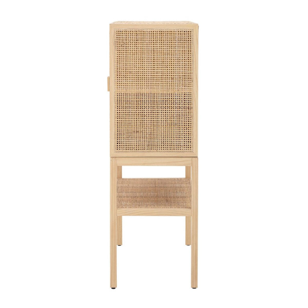 Armoire en pin et rotin naturel, Sanna