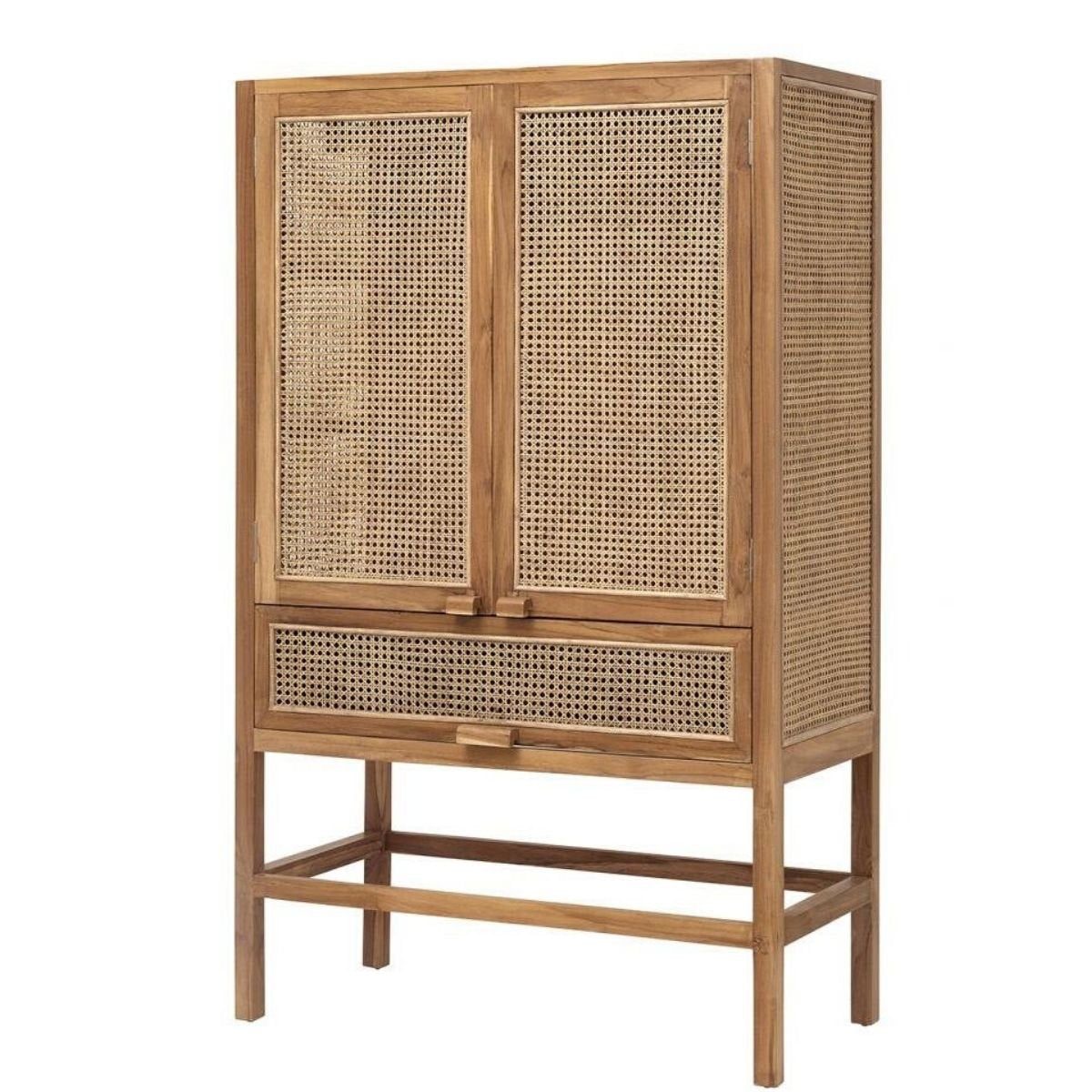 Armoire en teck et cannage naturel, Merge