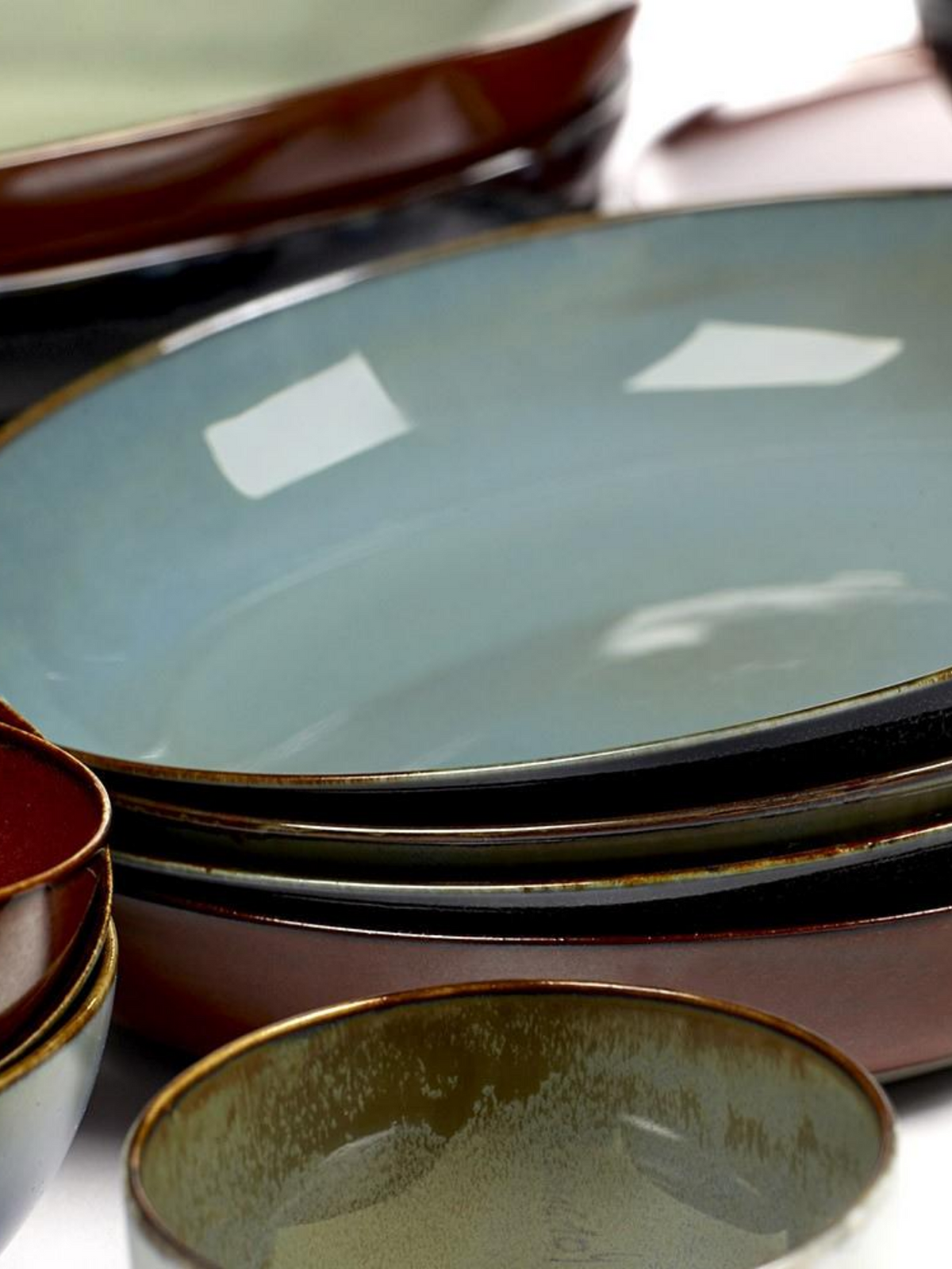 Assiettes creuses en grès x4, Terres de Rêves