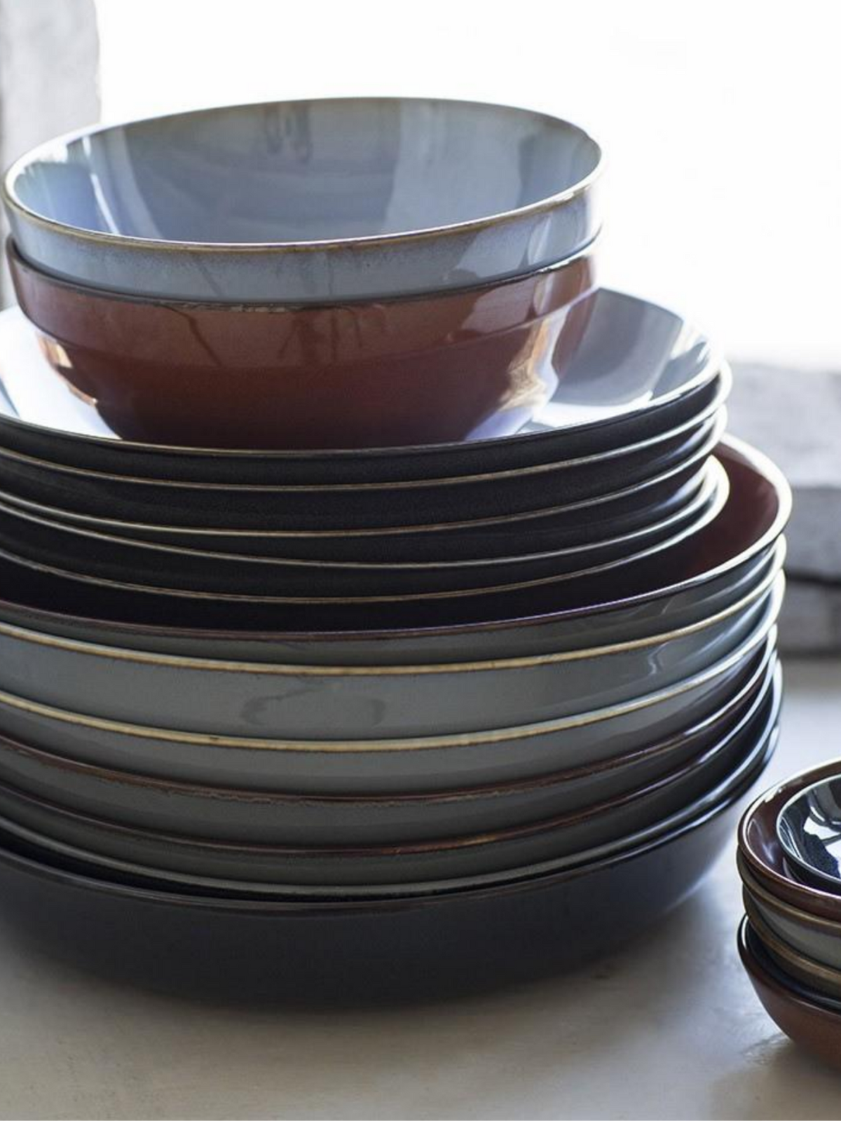 Assiettes creuses en grès x4, Terres de Rêves