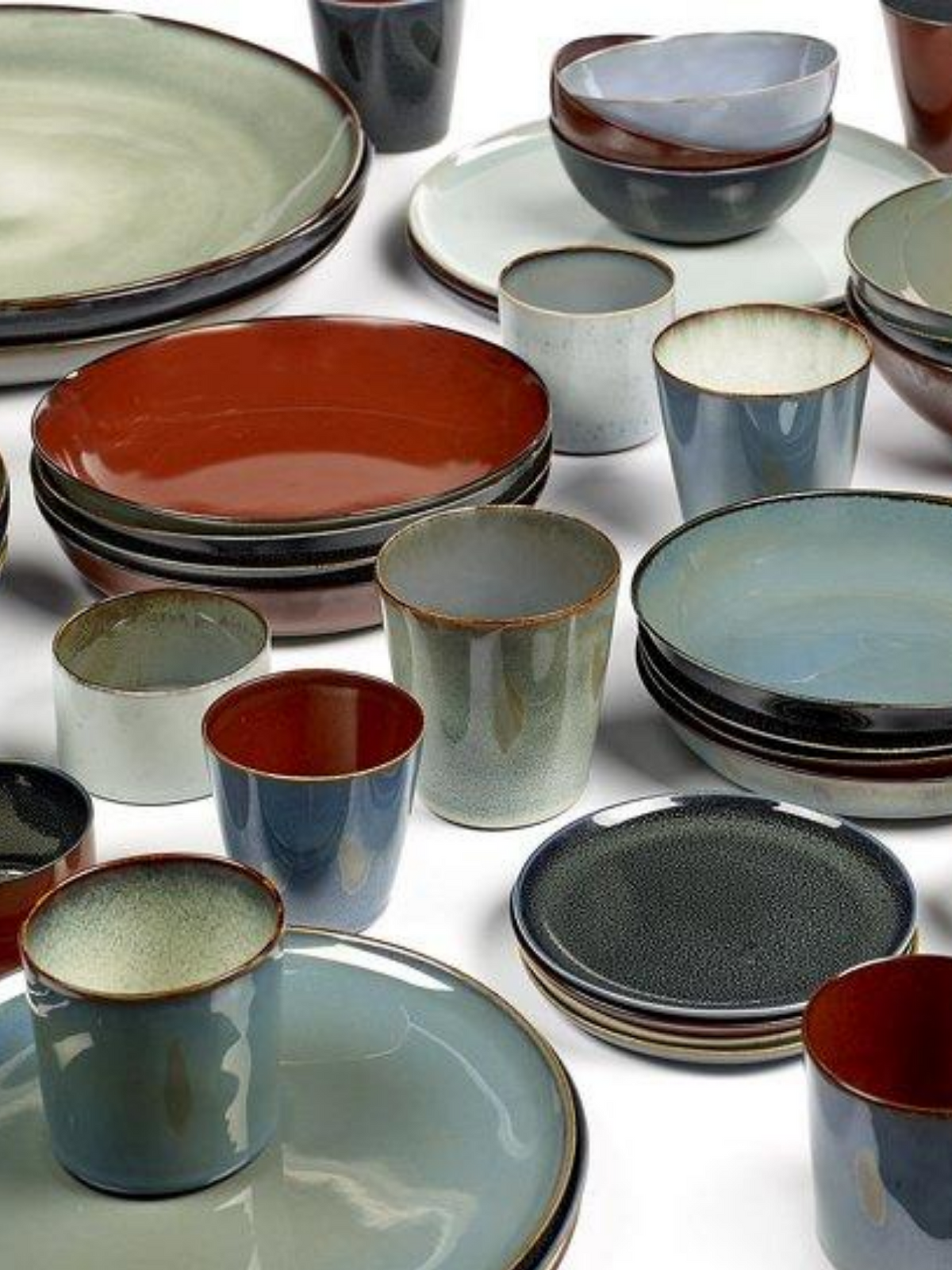 Assiettes plates en grès x4, Terres de Rêves
