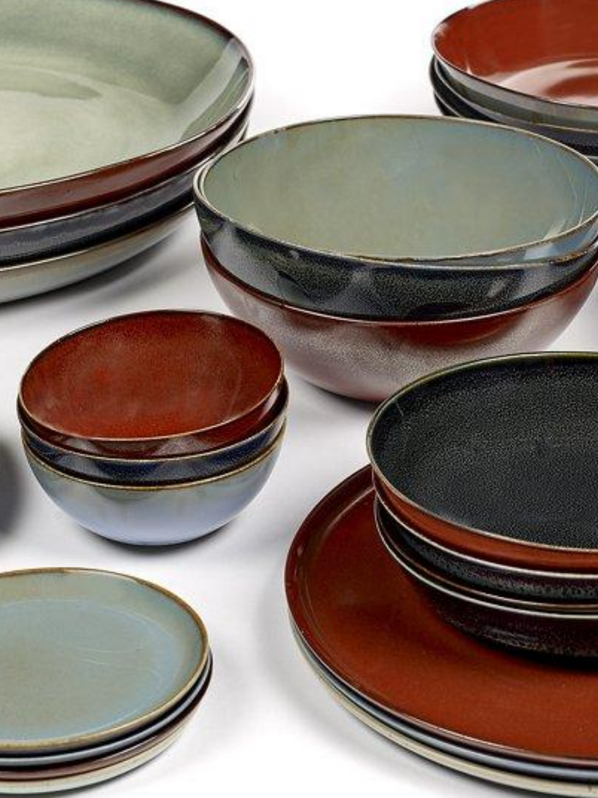 Assiettes plates en grès x4, Terres de Rêves
