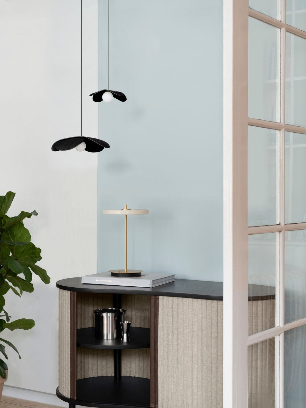 Lampe à poser sans fil blanc perle, Asteria Move