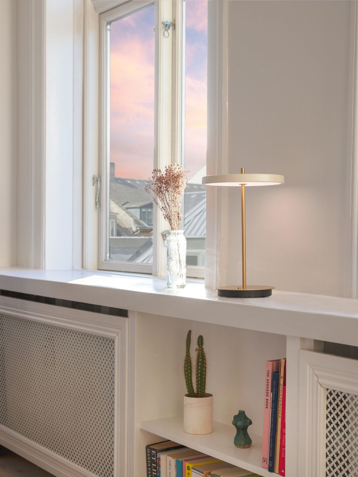 Lampe à poser sans fil blanc perle, Asteria Move