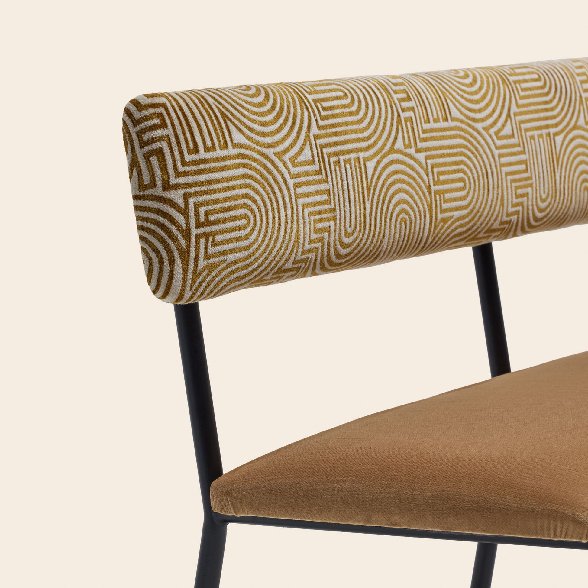 Banc YSABEAU ecru et moutarde doré