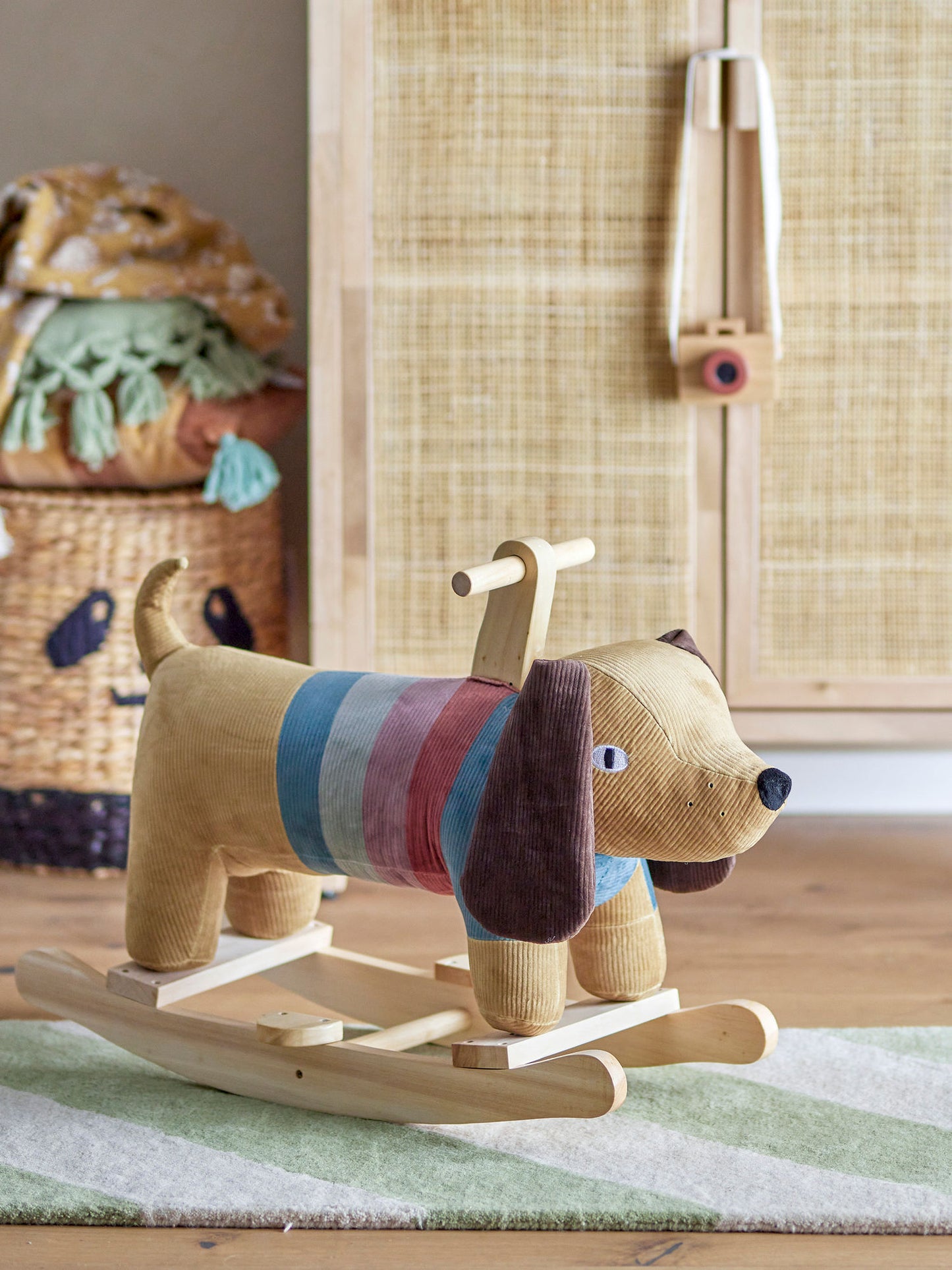 Bloomingville MINI Charlie Jouet à Bascule, Chien, Marron, Polyester