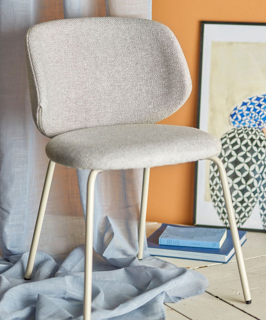 Chaise de salle à manger en tissu gris, Ponte