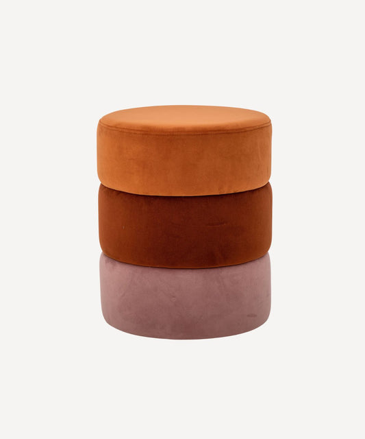 Pouf Bilbao en velours orange