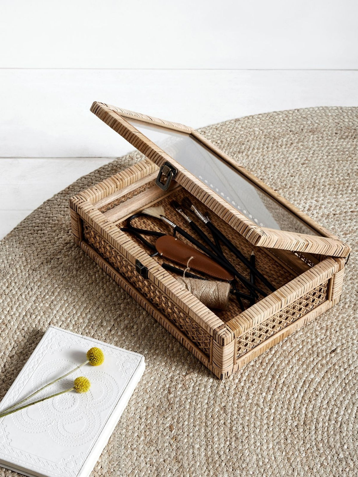 Boite de rangement en rotin, Elena