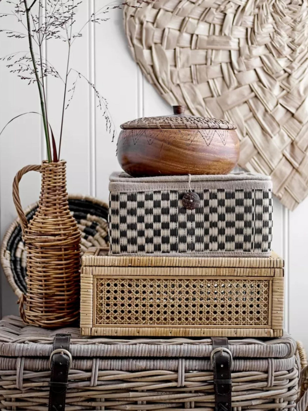 Boite de rangement en rotin, Elena