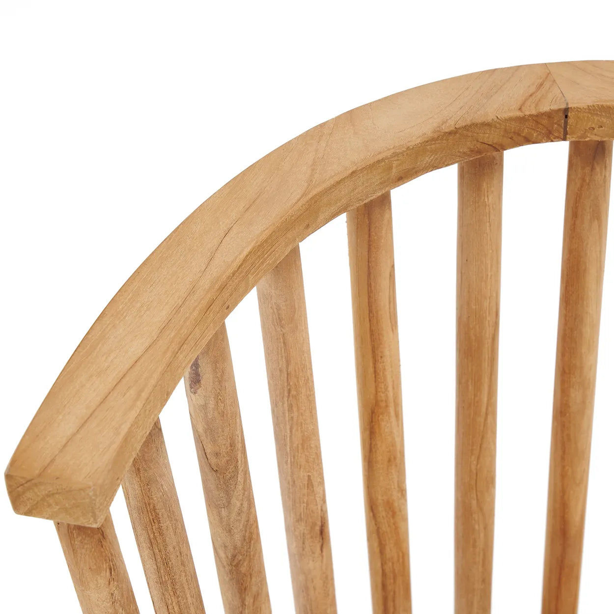 Fauteuil Malawi en bois de Teck, tissu beige naturel