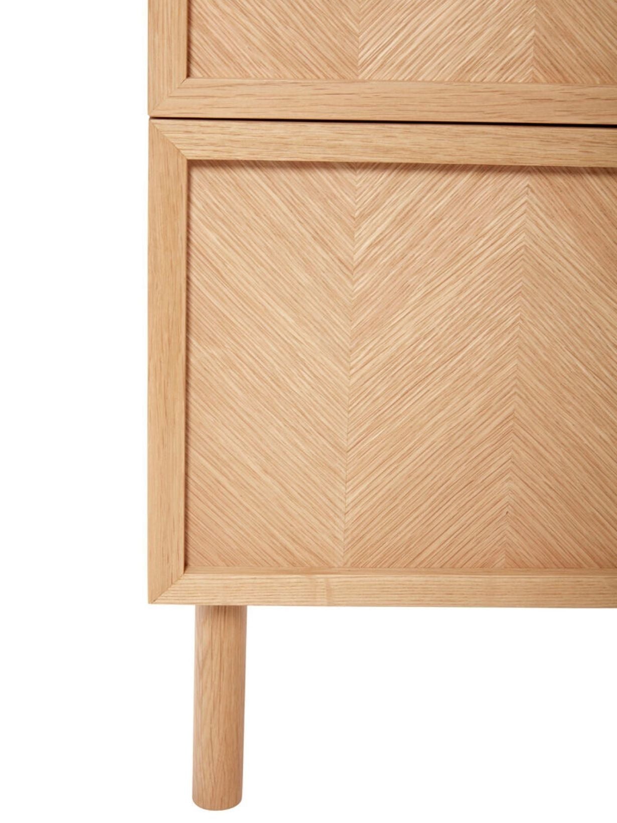 Table de nuit en chêne naturel FSC, Herringbone