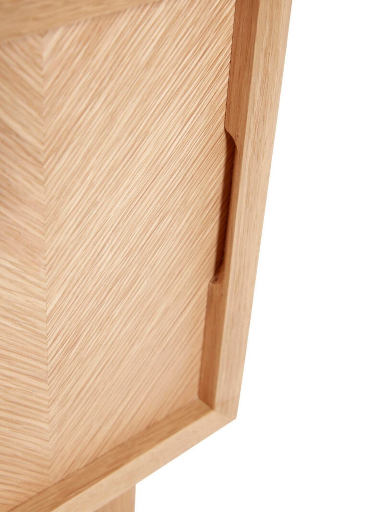 Table de nuit en chêne naturel FSC, Herringbone