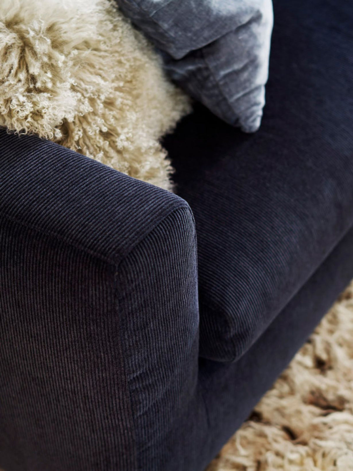 Canapé droit en tissu chenille, Sophia Spicy