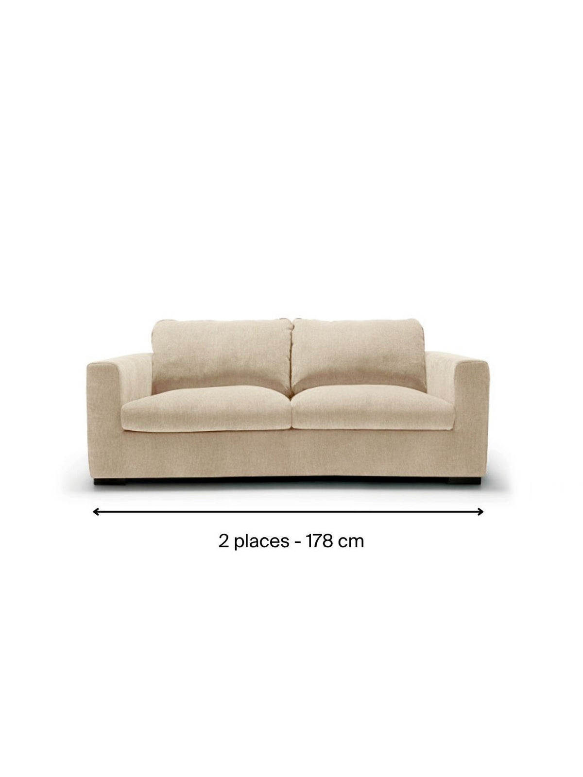 Canapé droit en tissu chenille, Sophia Spicy