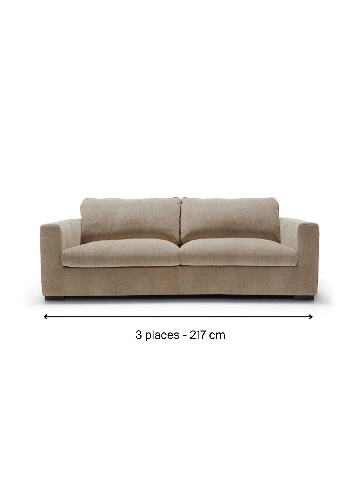 Canapé droit en tissu chenille, Sophia Spicy