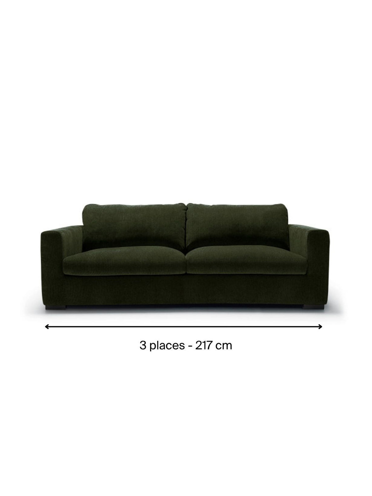 Canapé droit en tissu chenille, Sophia Spicy