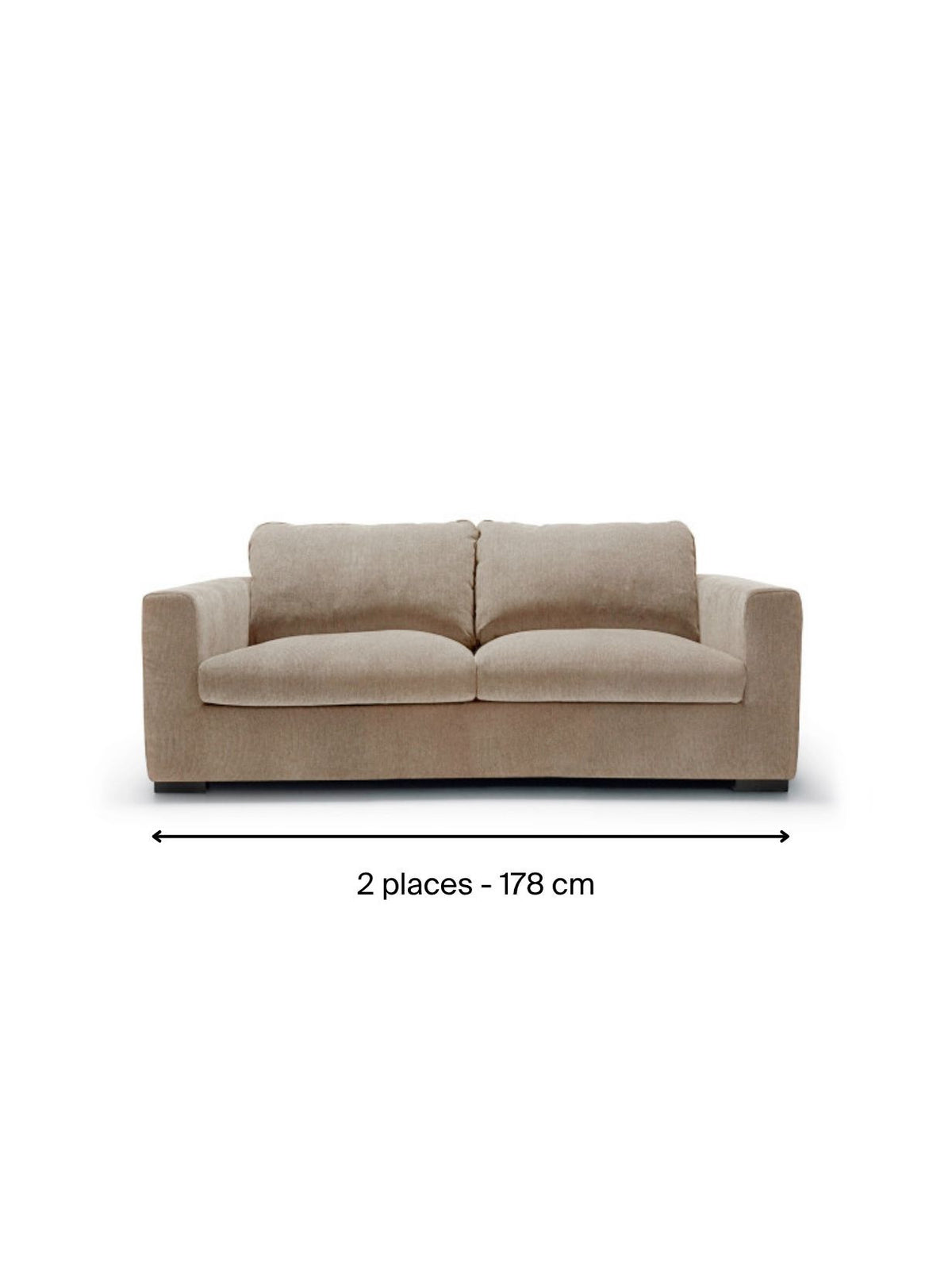 Canapé droit en tissu chenille, Sophia Spicy